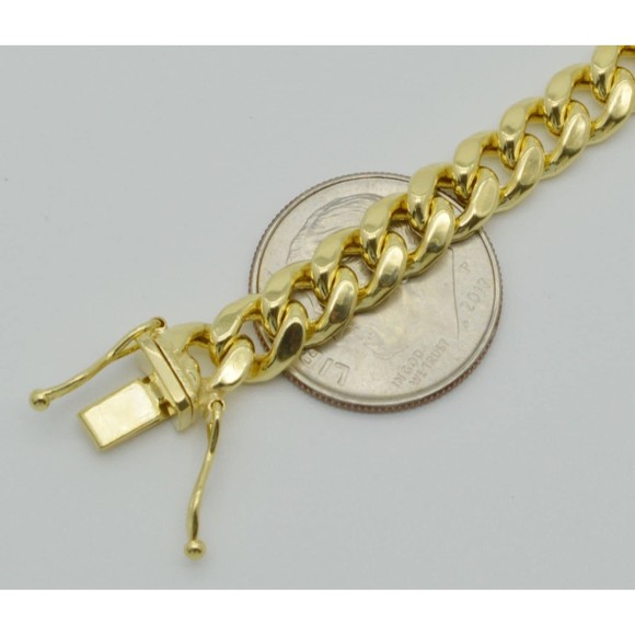 Mens 6.1mm 10k Real Yellow Gold Miami Cuban Curb Chain Bracelet. 8 1/2" 8.30gr - Picture 3 of 6